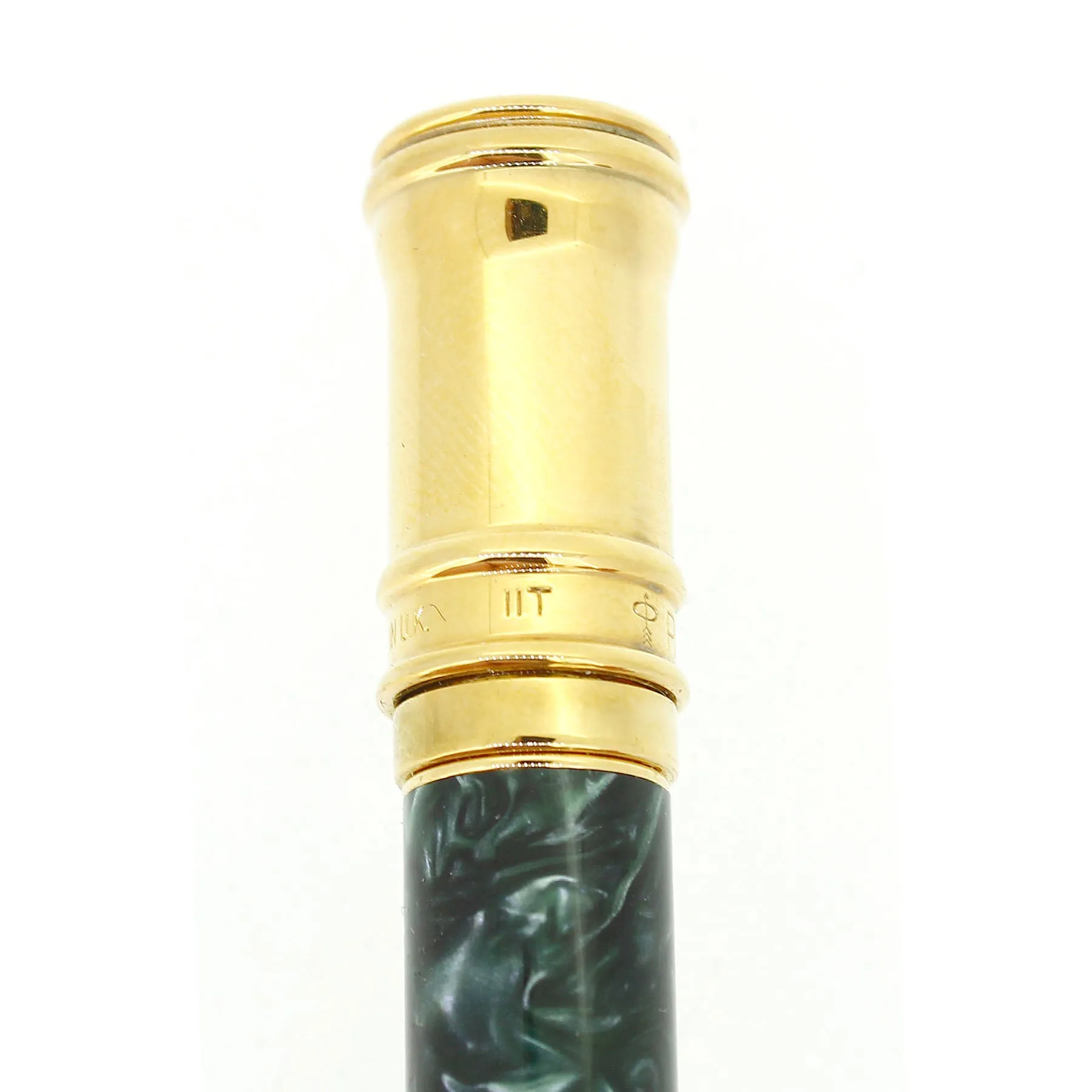 1995 PARKER DUOFOLD EMERALD MARBLED BALLPOINT PEN MINT IN BOX MADE IN UK