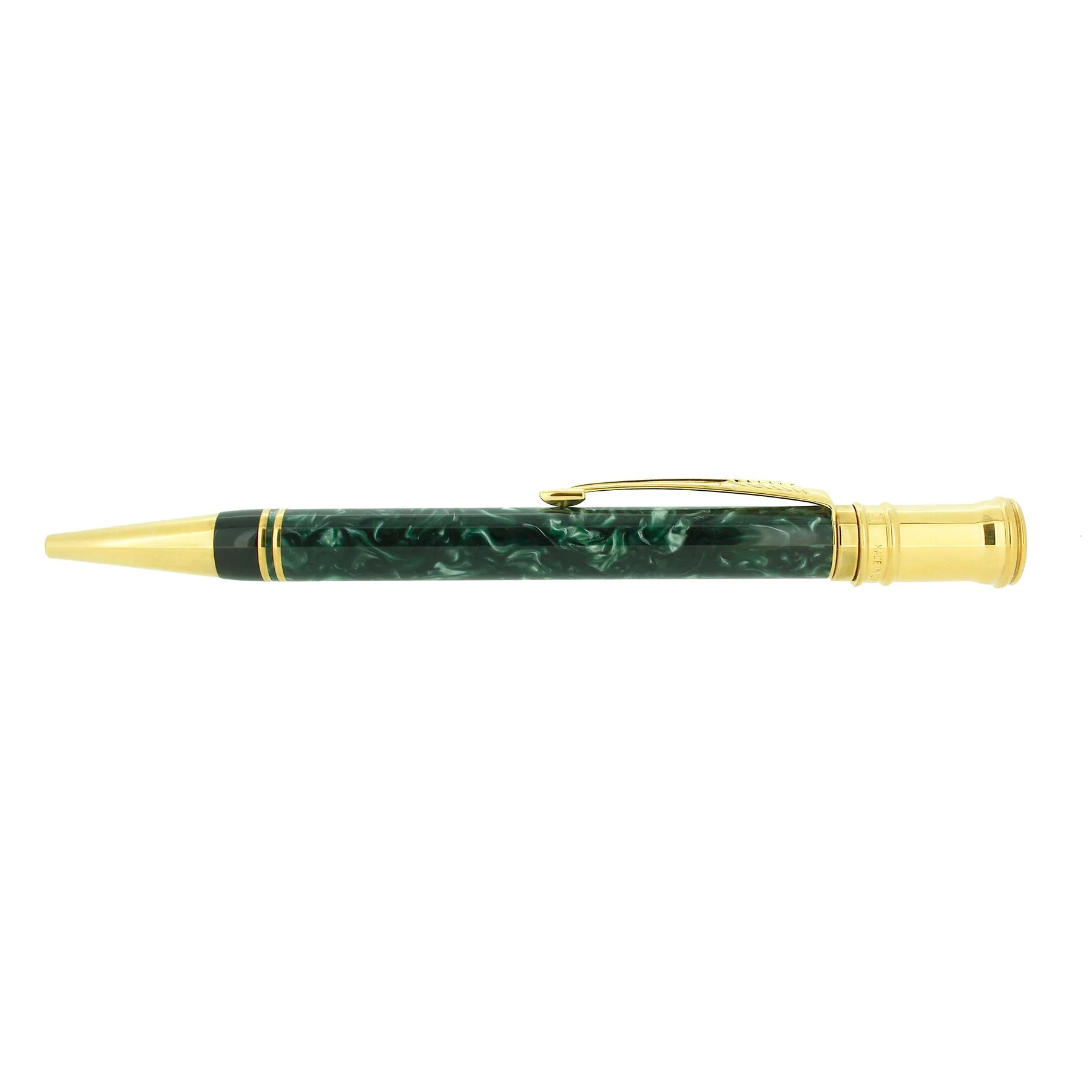 1995 PARKER DUOFOLD EMERALD MARBLED BALLPOINT PEN MINT IN BOX MADE IN UK