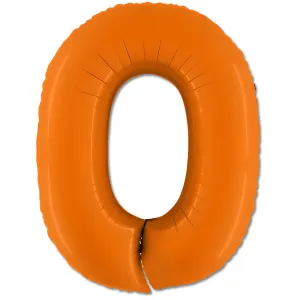 40 inch Number 0 - Orange Balloon