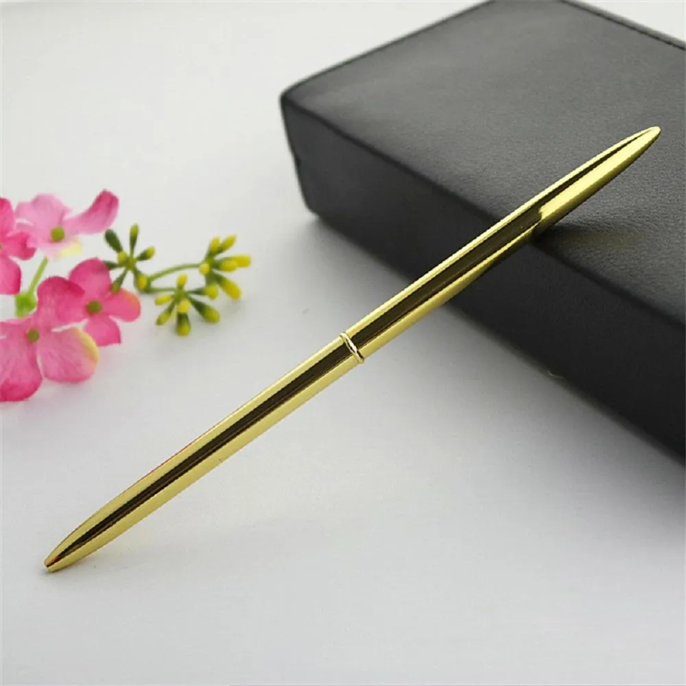 6 6 Pieces Slim Metal Gold and Rose Gold Ballpoint Pens