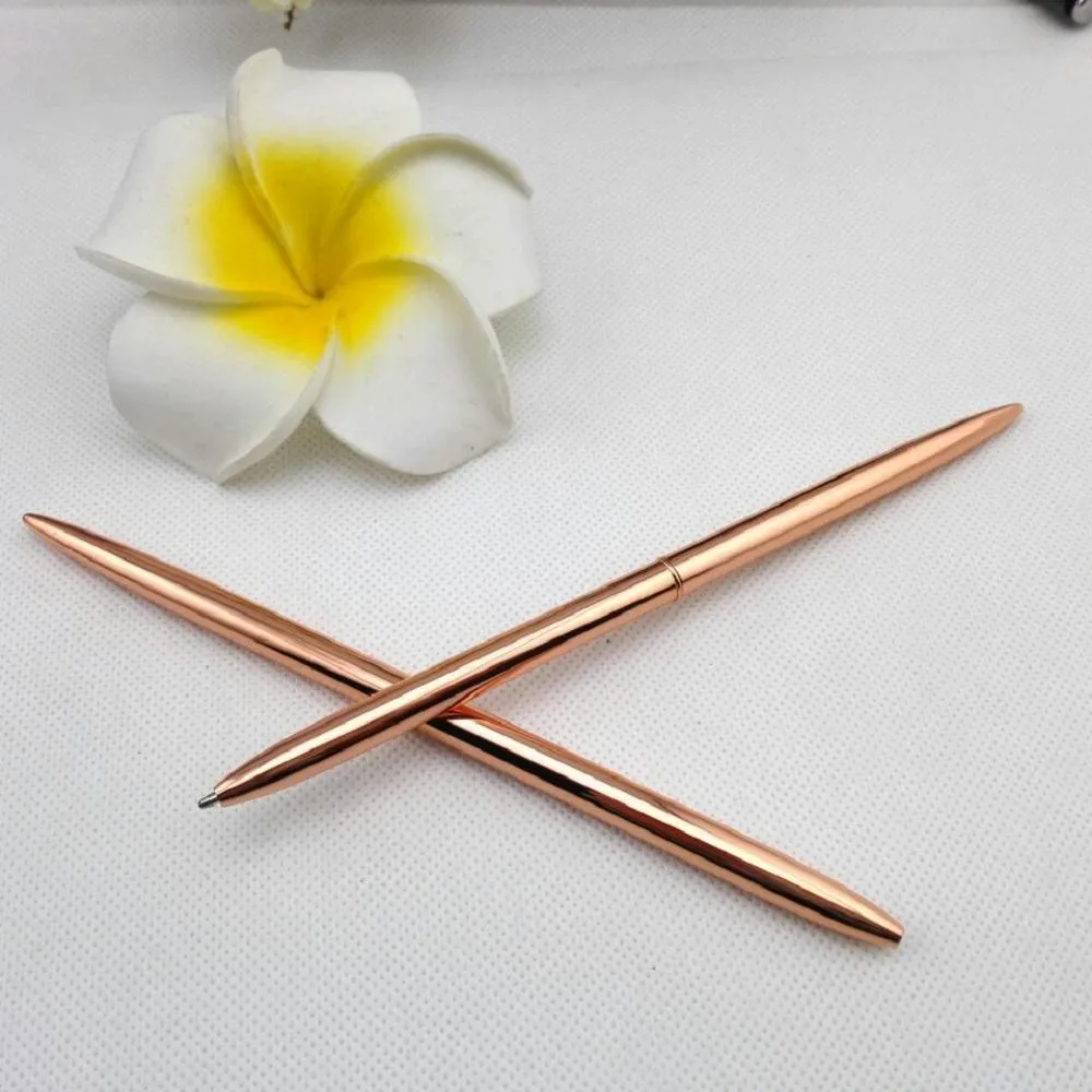 6 6 Pieces Slim Metal Gold and Rose Gold Ballpoint Pens