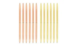 6 6 Pieces Slim Metal Gold and Rose Gold Ballpoint Pens