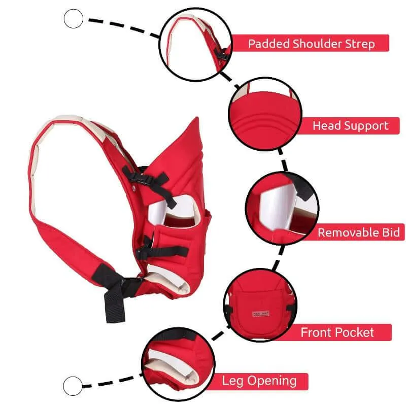 Adjustable Hands-Free 3-in-1 Baby Carrier (Red)