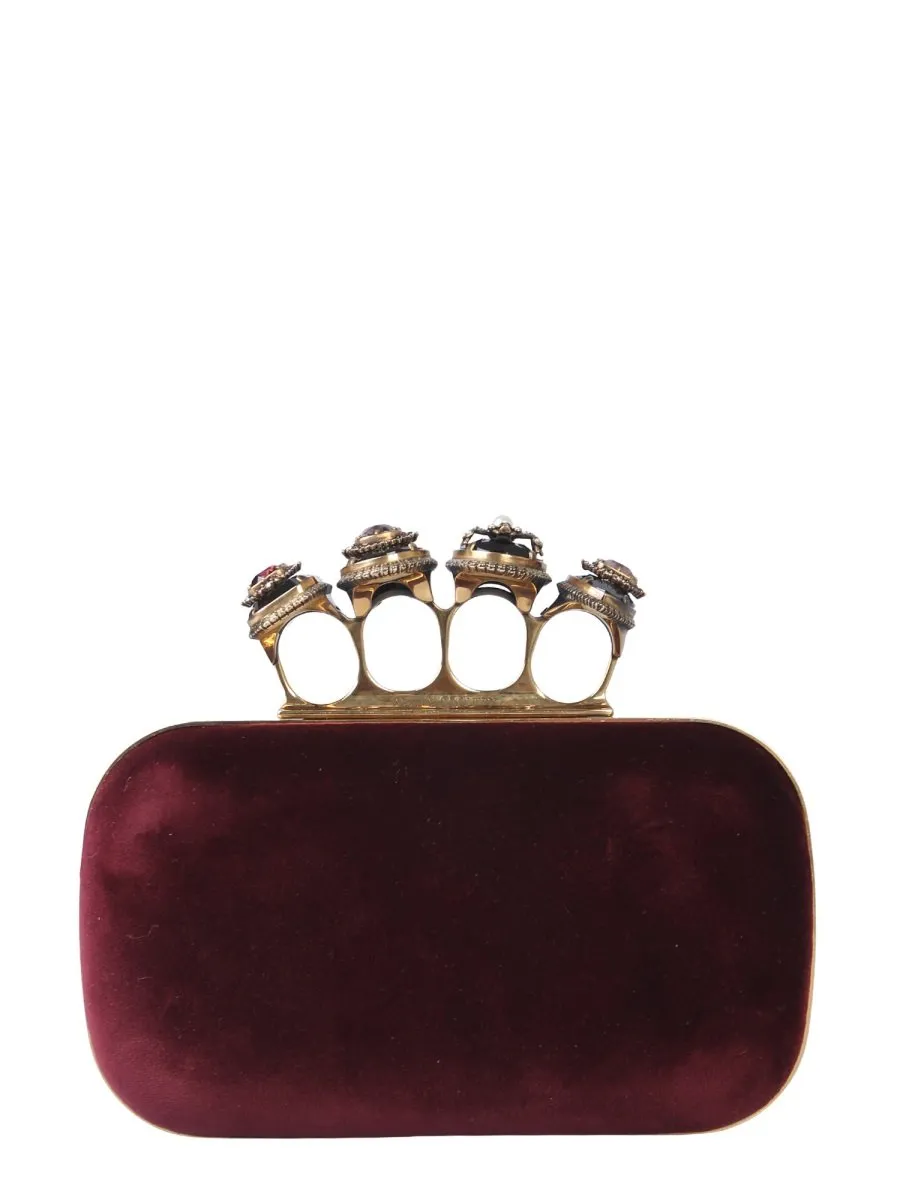 Alexander McQueen Embellished Four Ring Clutch Bag