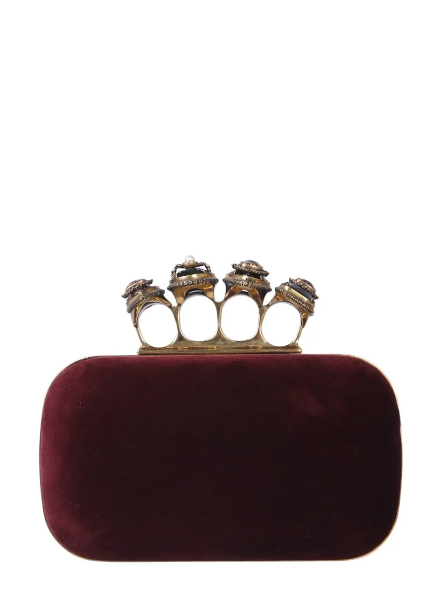 Alexander McQueen Embellished Four Ring Clutch Bag