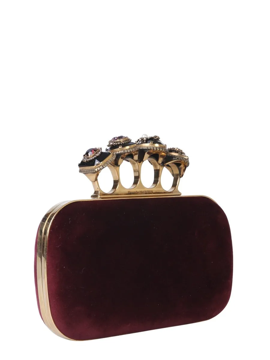 Alexander McQueen Embellished Four Ring Clutch Bag
