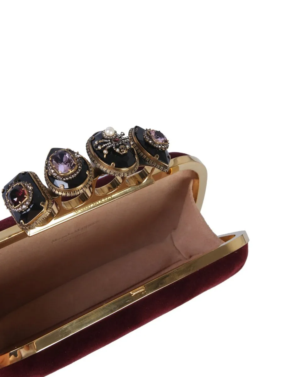 Alexander McQueen Embellished Four Ring Clutch Bag