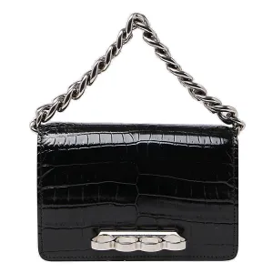 Alexander McQueen Embossed Four Ring Shoulder Bag