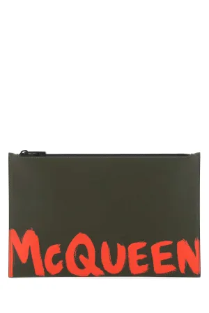 Alexander McQueen Graffiti Logo Print Clutch Bag