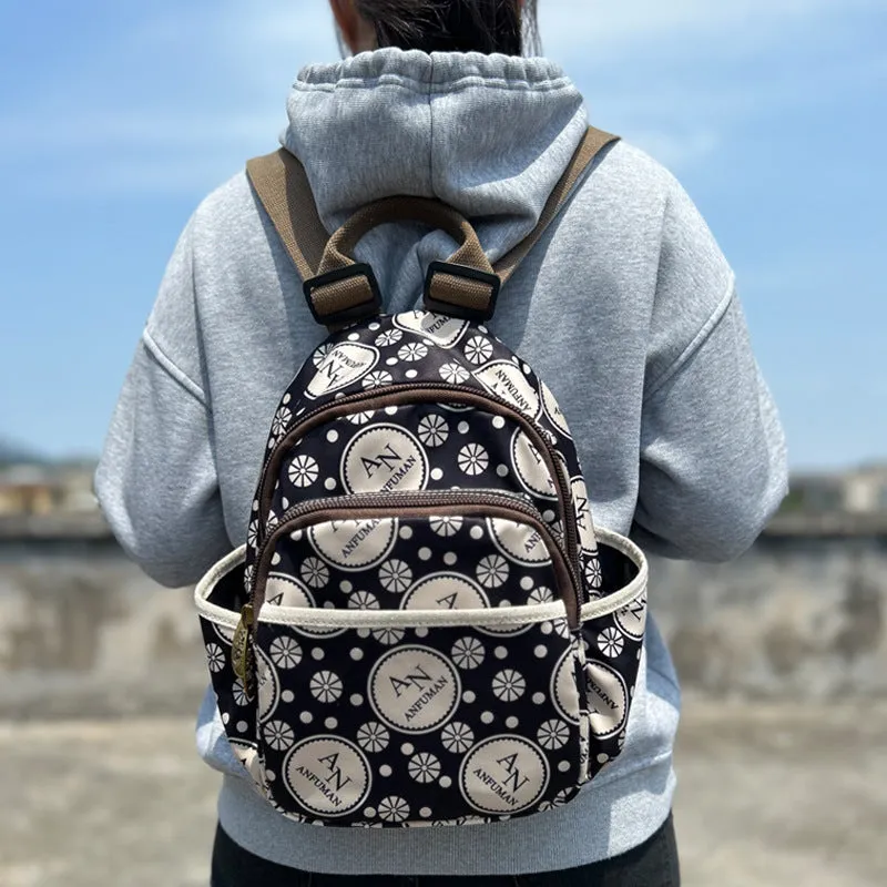 Anfurman New Korean Style Fashionable Casual Cool Printed Polyester Cotton Backpack Multi-Functional Large Capacity Backpack Women