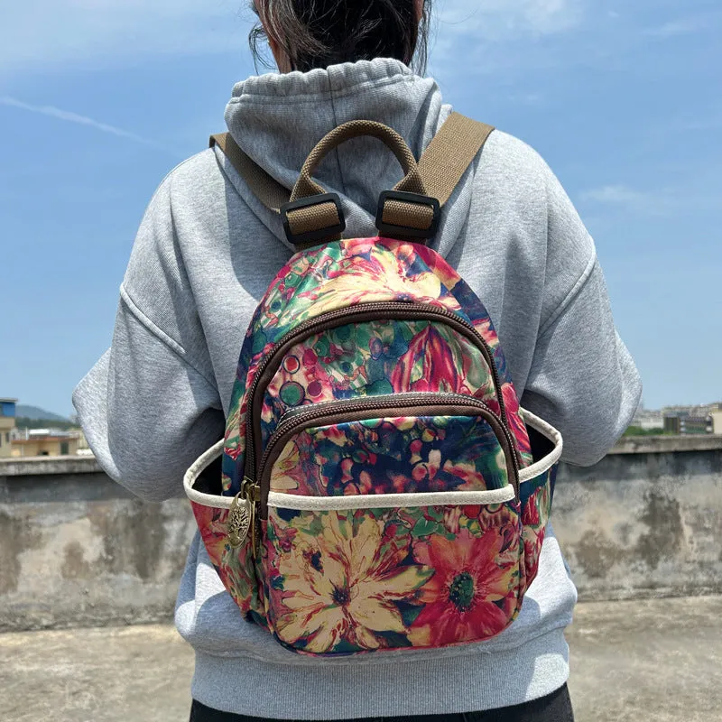 Anfurman New Korean Style Fashionable Casual Cool Printed Polyester Cotton Backpack Multi-Functional Large Capacity Backpack Women