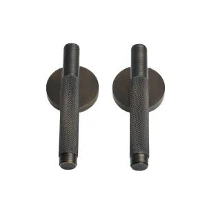 Antique Brass Knurled Interior Door Set - Lever Door Handle