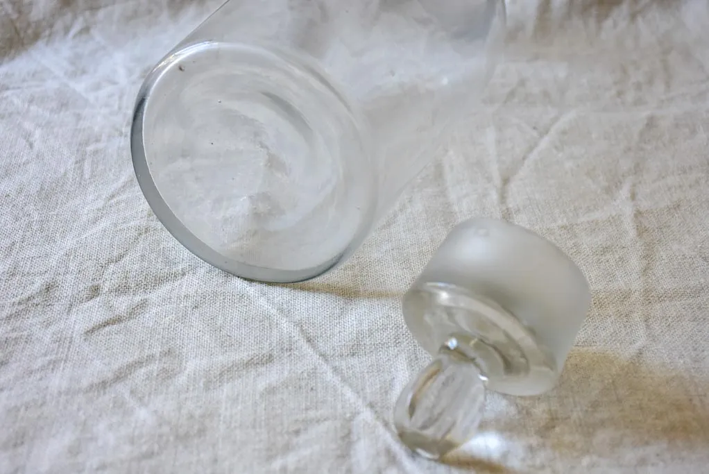 Antique French apothecary glass bottle with lid