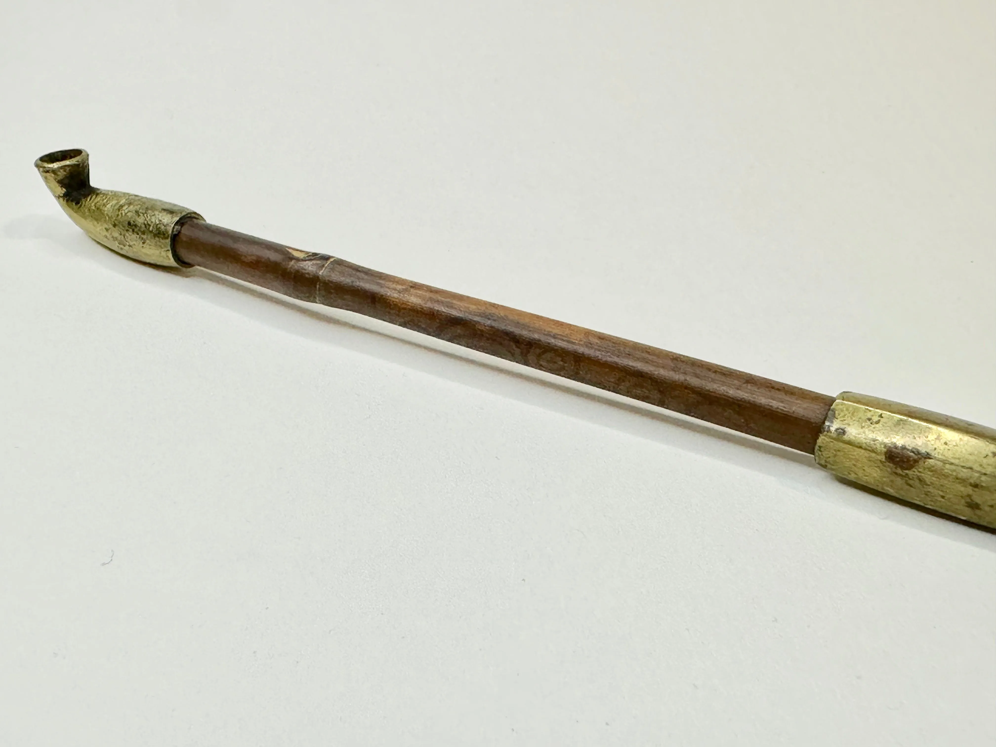 Antique Meiji Era c1890's Japanese Bronze Signed Kiseru 煙管 Good Draw 8.5"