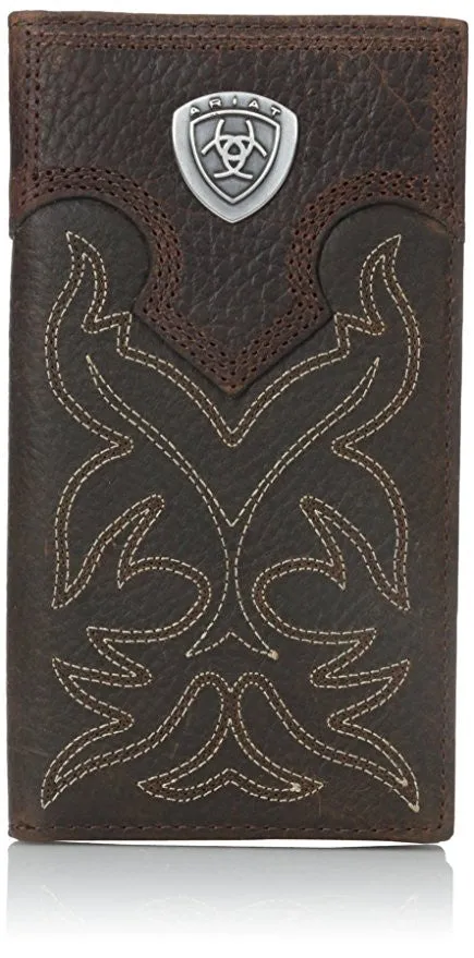 Ariat Shield Boot Stitch Rodeo Wallet Dark Brown A351802