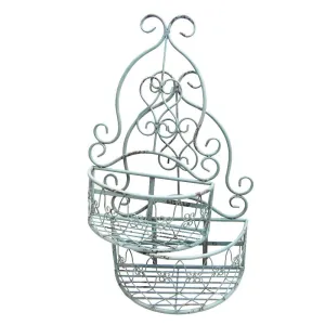 Ascalon Siecle Tall Wall Basket - 'Antique Blue'