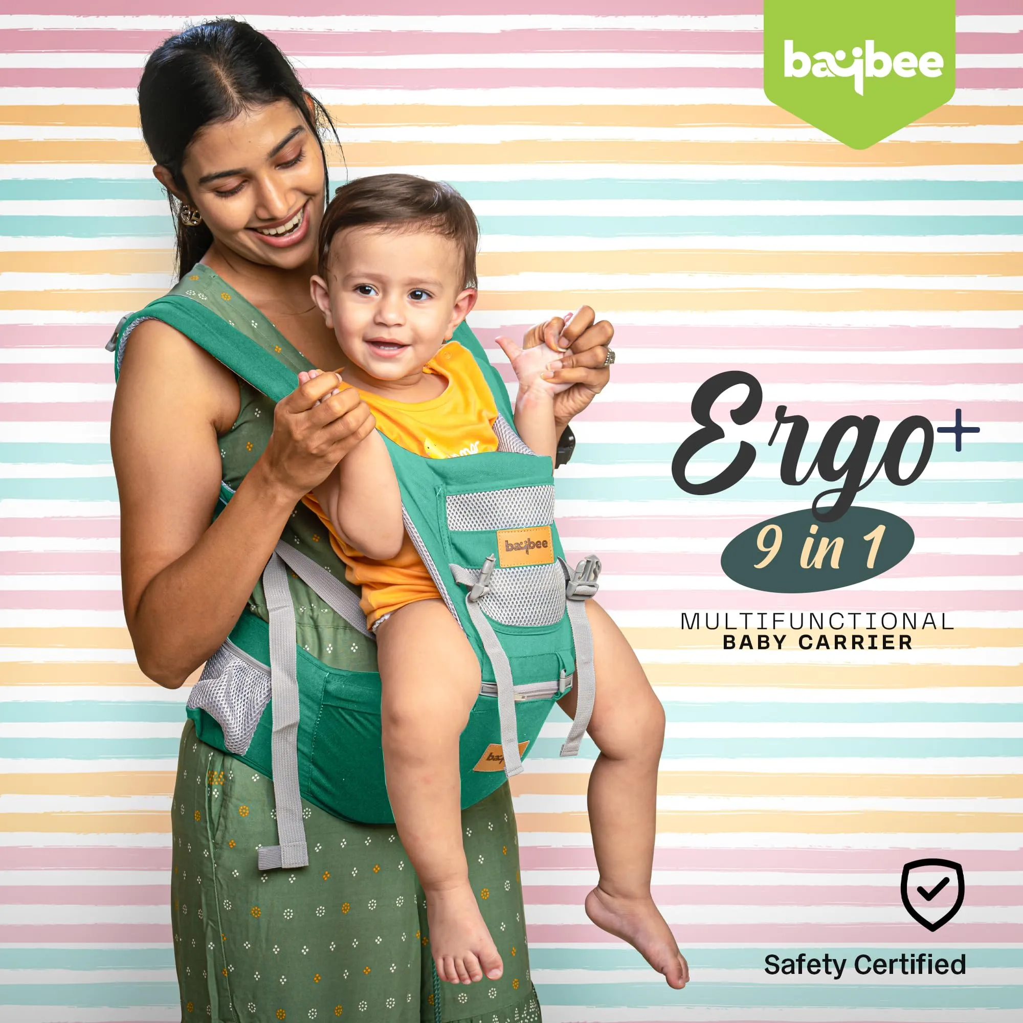 Baybee Ergo  Hip Seat Baby Carrier with 6 Carry Positions, Baby Carry Sling Front Back Carrier with Safety Belt