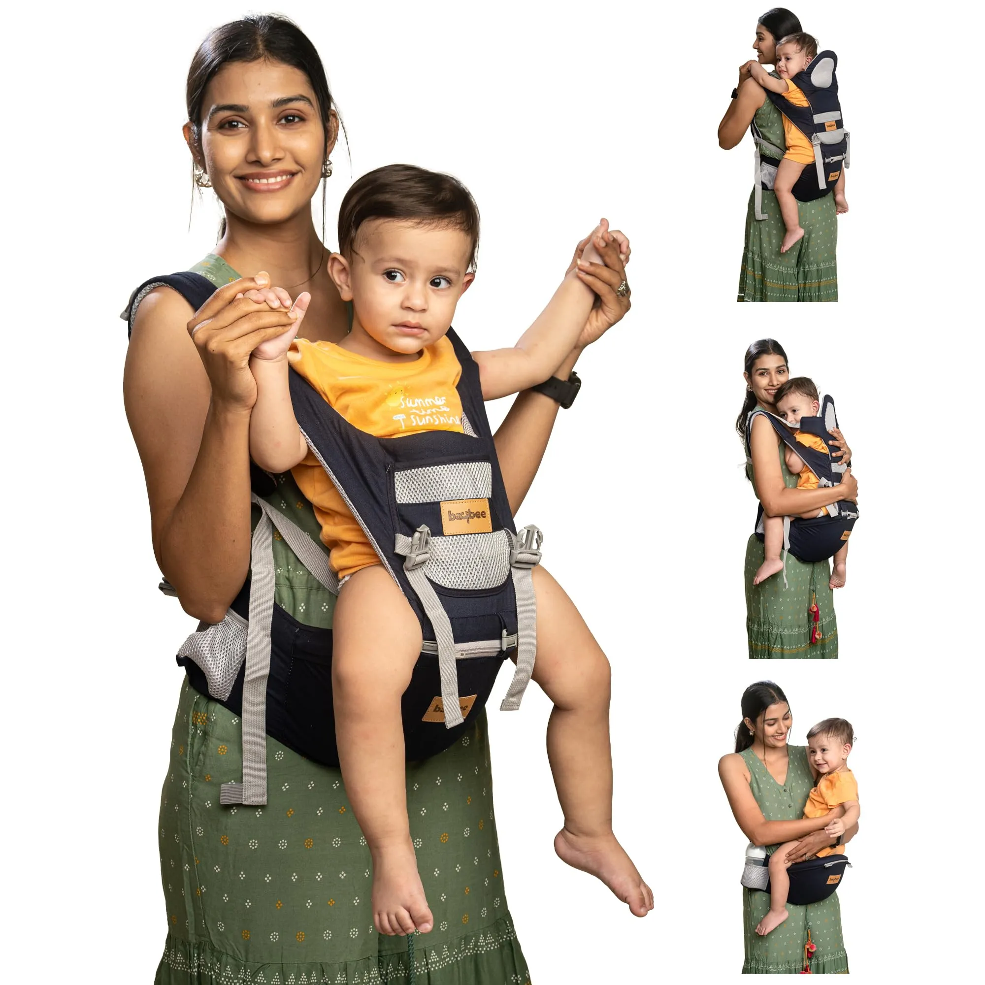 Baybee Ergo  Hip Seat Baby Carrier with 6 Carry Positions, Baby Carry Sling Front Back Carrier with Safety Belt