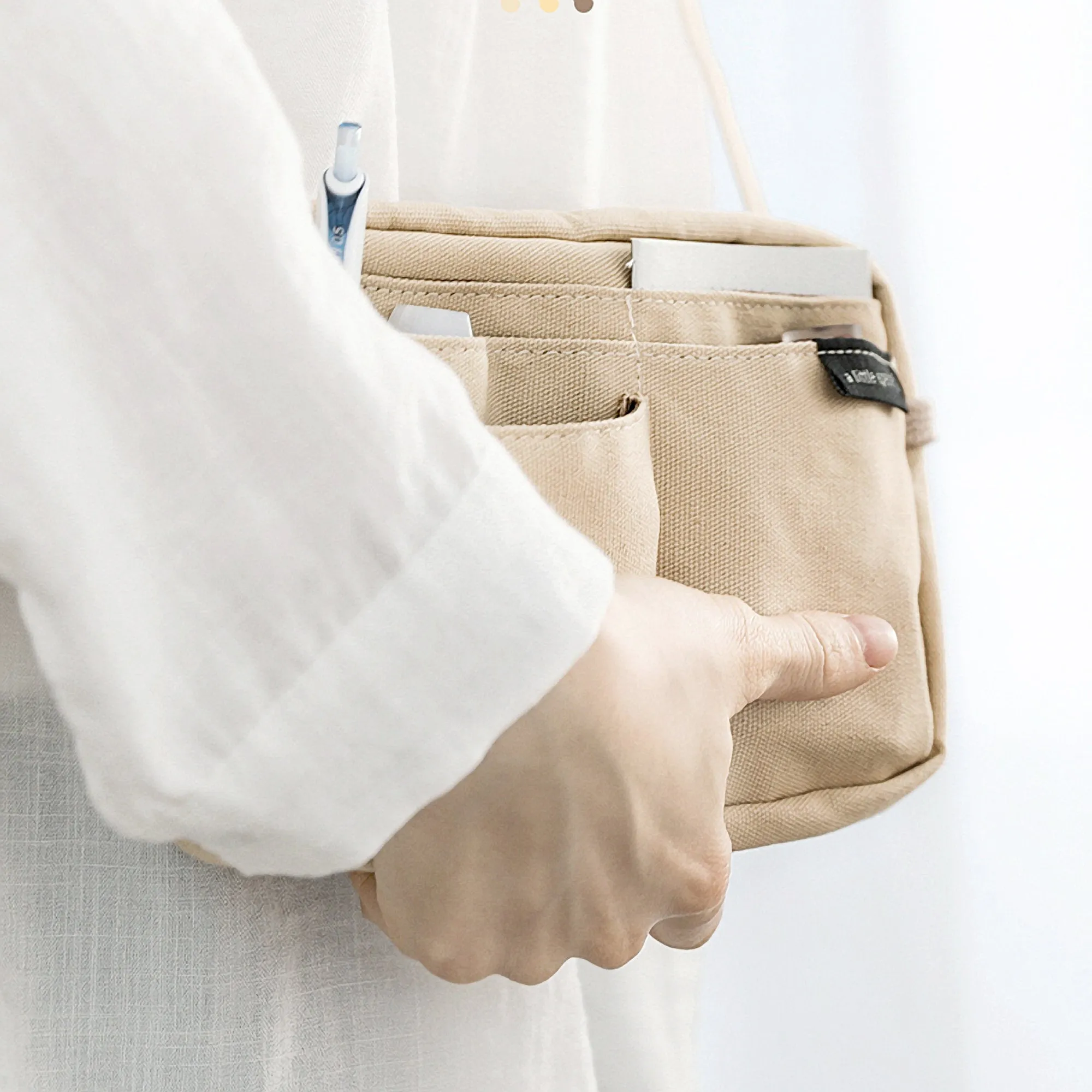 BEIGE Japan KOKUYO NEW One Series Large Capacity Folio Case Bag in Bag Pen Case Pencil Case