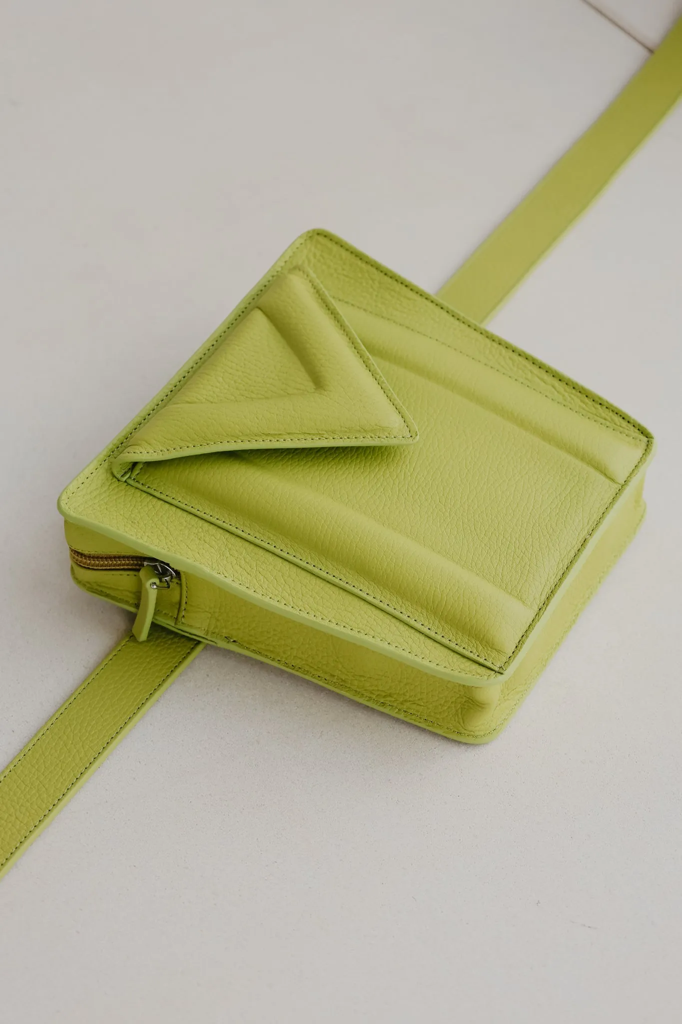 Belt Bag: Belt XL Lime Structured   Trapezium M Lime Structured