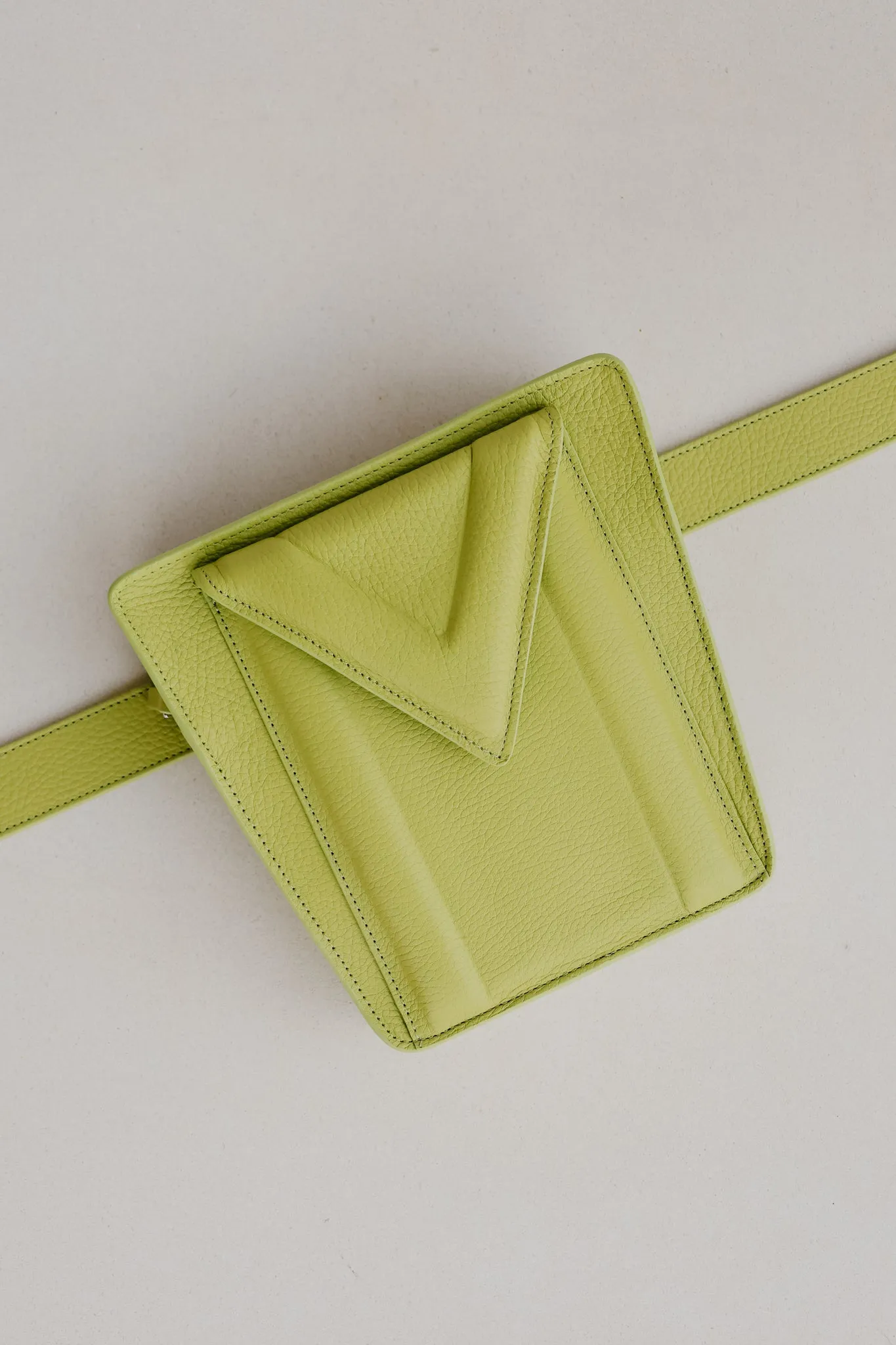 Belt Bag: Belt XL Lime Structured   Trapezium M Lime Structured