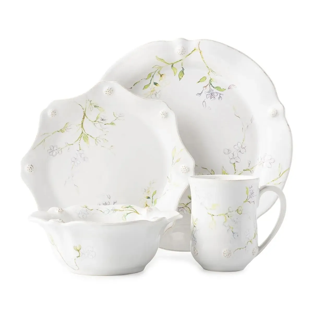 Berry & Thread Floral Sketch Jasmine 4 Piece Place Setting