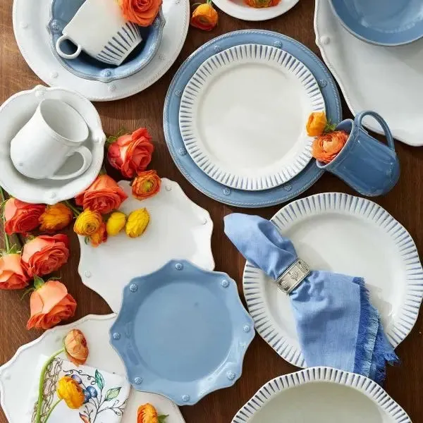Berry & Thread Whitewash Scallop Dessert/Salad Plate