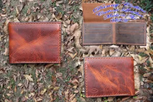 Bi-Fold Wallet With ID Window, Leather Bifold wallet, Men's Leather Bifold,  Distressed Leather Wallet