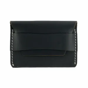 Black Leather Flap Wallet