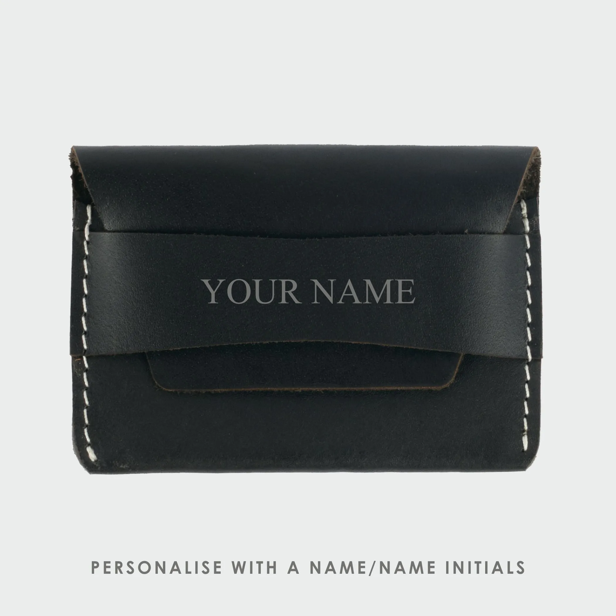 Black Leather Flap Wallet