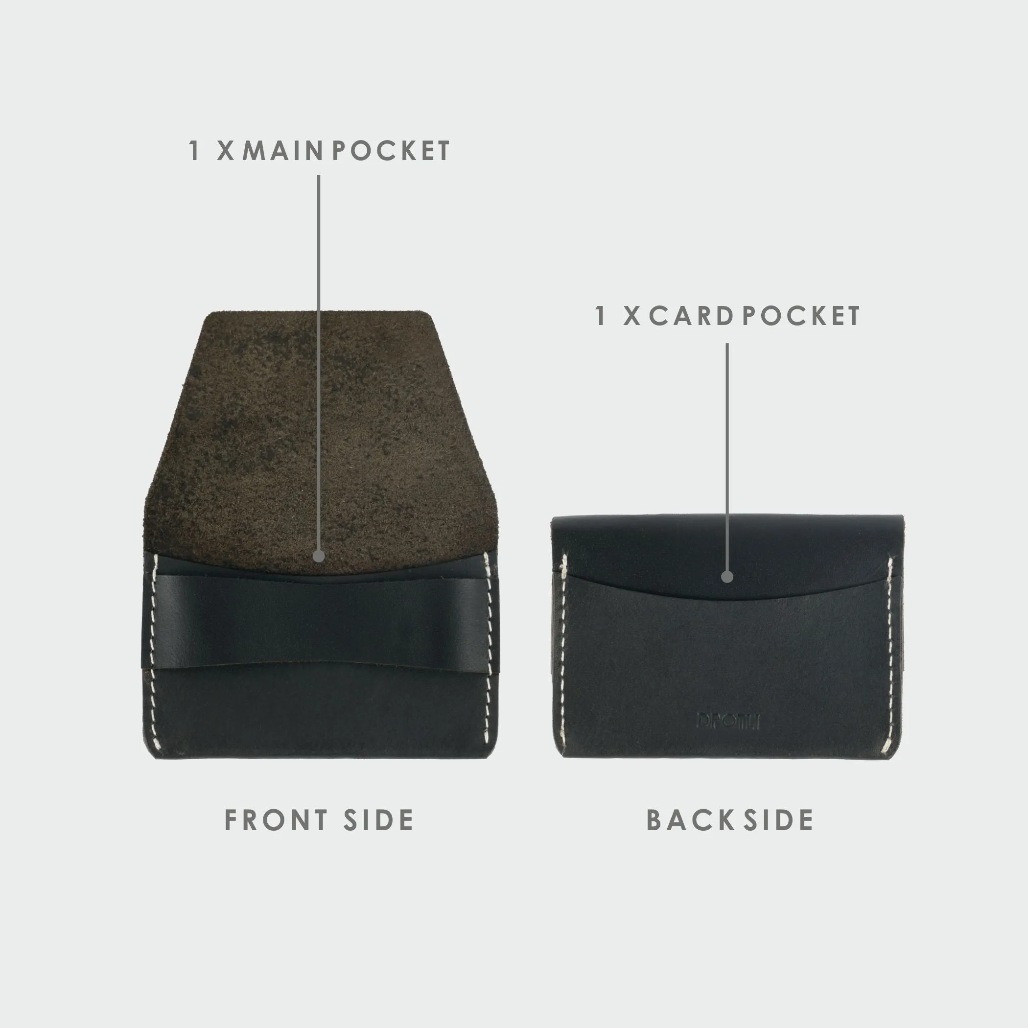 Black Leather Flap Wallet