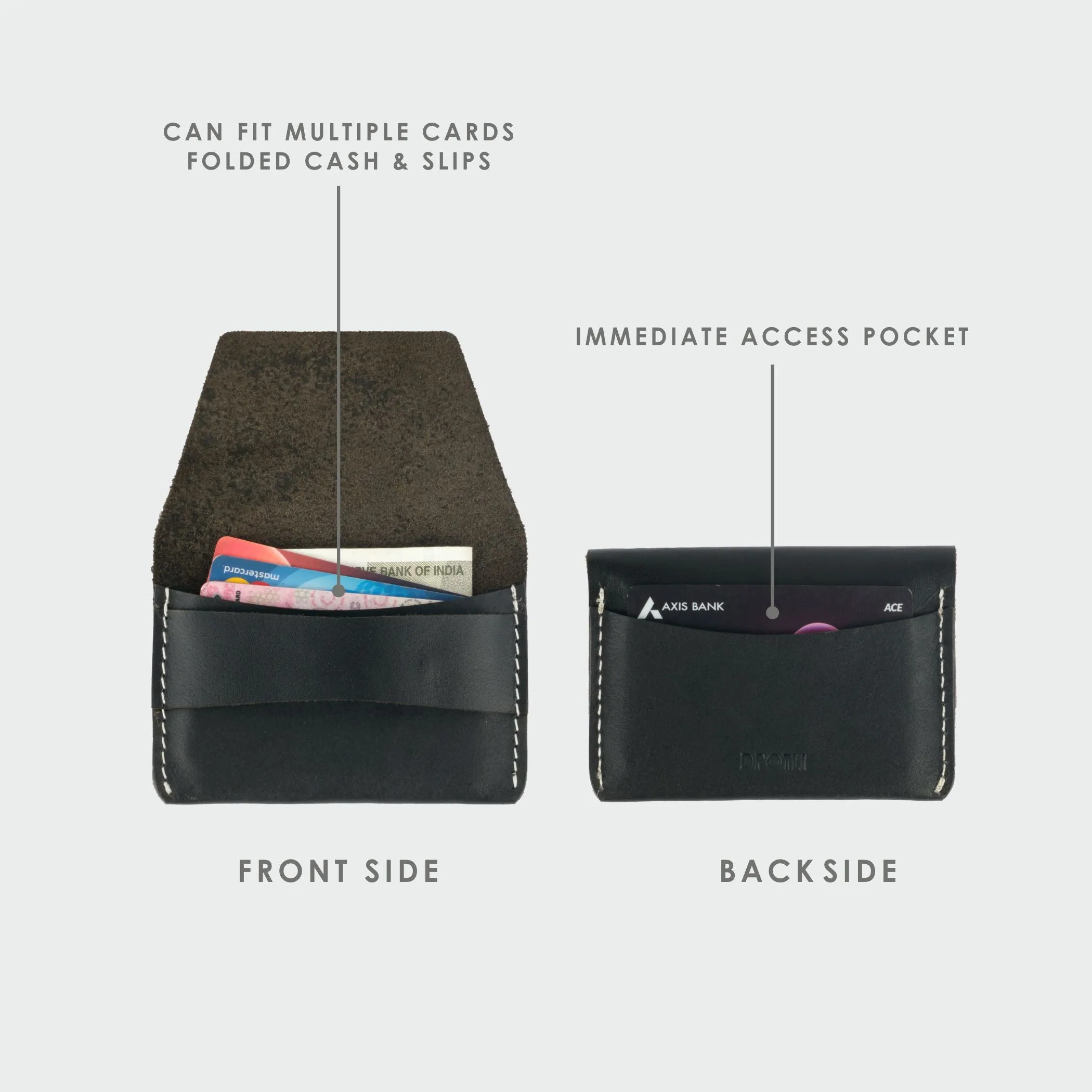 Black Leather Flap Wallet
