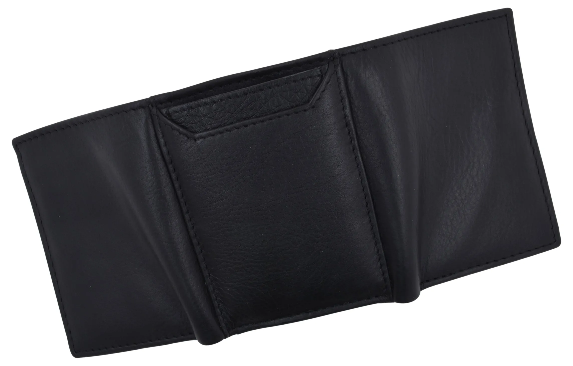 Black Mens Leather RFID Trifold Card ID Wallet W/ Removable Card Holder & Gift Box