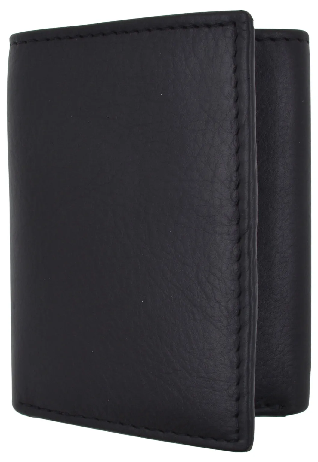 Black Mens Leather RFID Trifold Card ID Wallet W/ Removable Card Holder & Gift Box