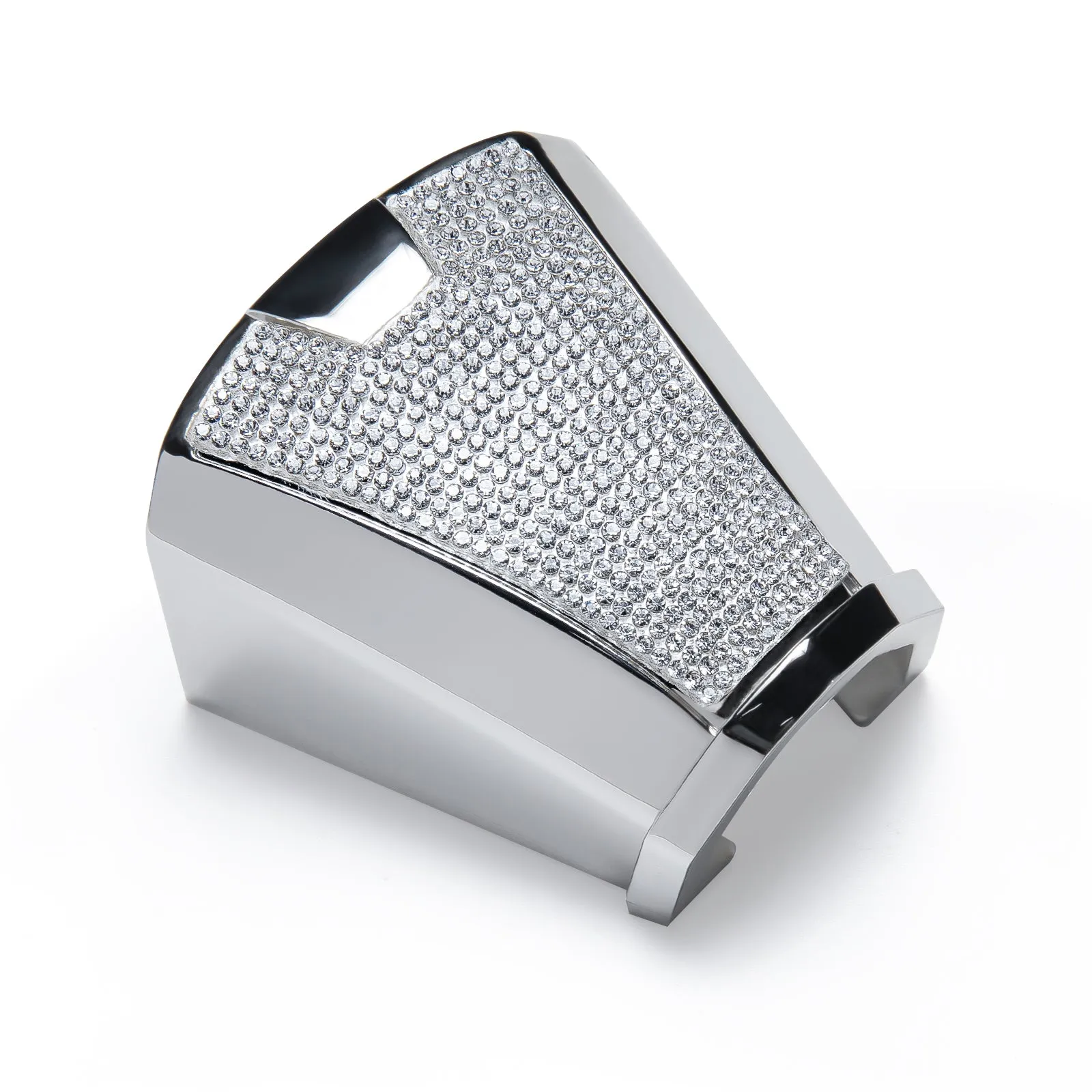 Black Silver White Floral Tie Pocket Square Cufflinks Set with Spacious Ring