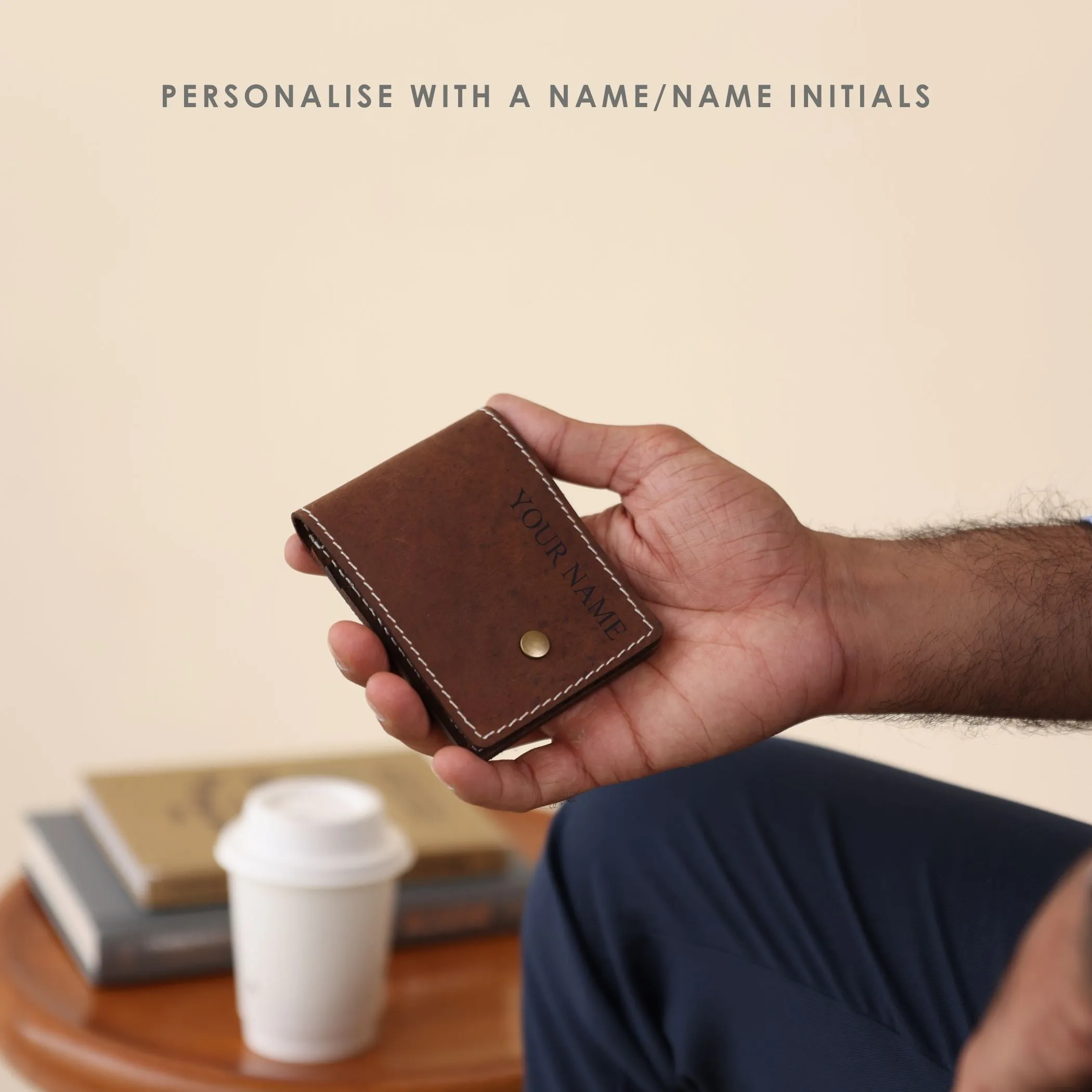 Black Vertical Bifold Slim Wallet