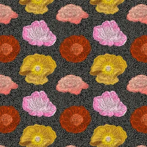 Blooming Polka Dot - Black