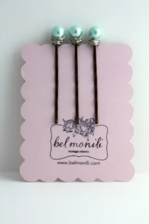 Blue Pearl Bobby Pin Set