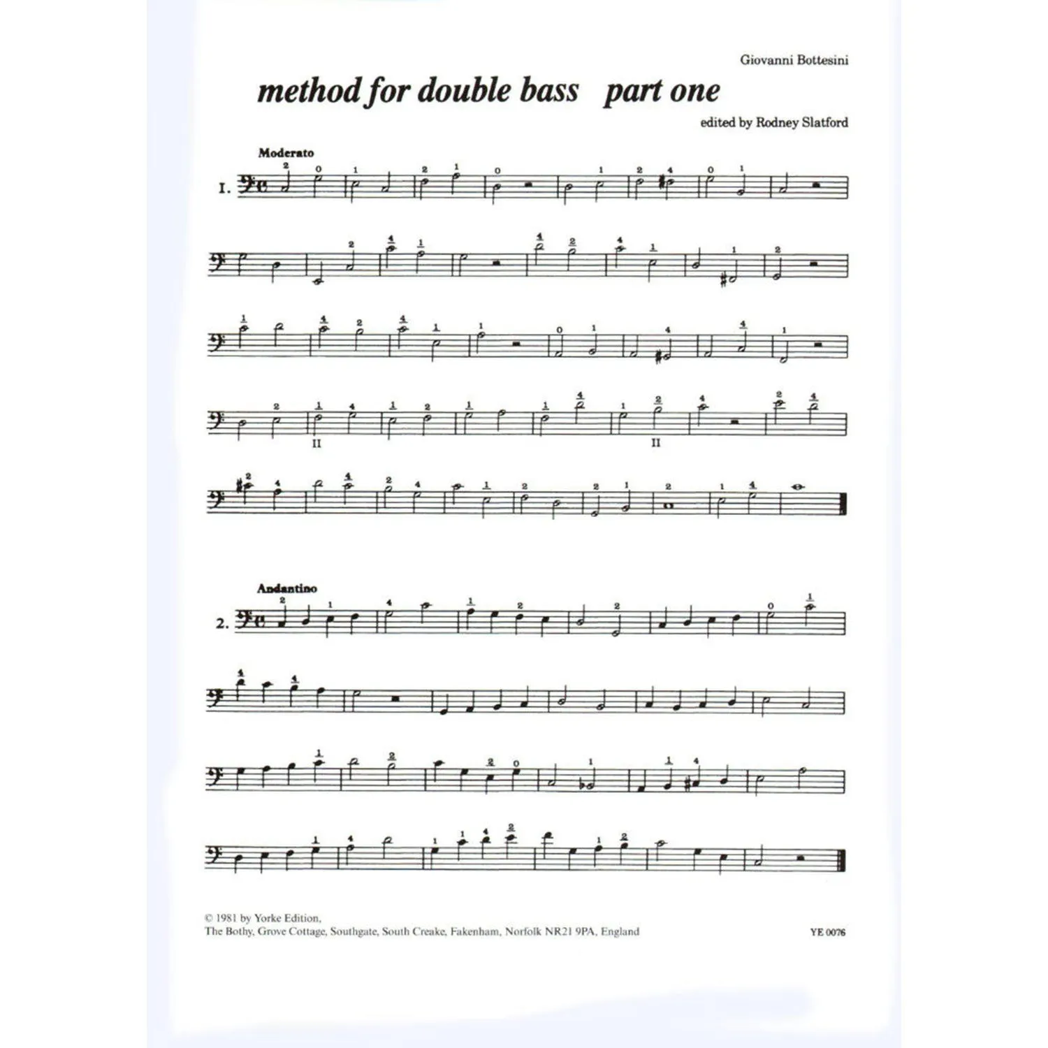 Bottesini, Method for Double Bass Book 1 (Yorke)