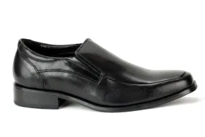 Bradford - Regal Men's Dress Black Leather Slip On Shoe Apron Toe Thick Elegant Rubber Sole
