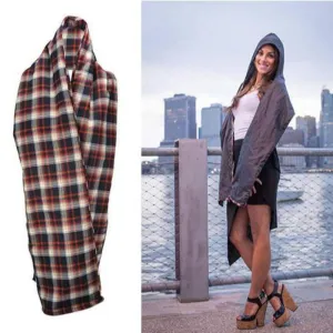 Brand new The RainScarf-Reversible Scarf w/ Waterproof Hood & Pockets-Unisex! The first scarf that reverses to reveal a secret rain hood! Plaid! Retails $30 