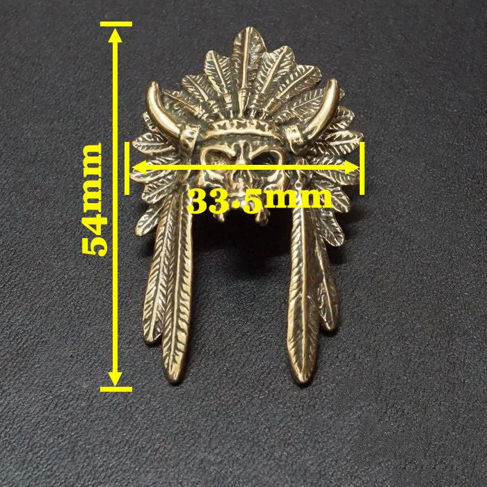 Brass Wallet Concho Skull Concho Button Indian Chief Conchos Screw Back Decorate Concho Skull Biker Wallet Concho Wallet Conchos