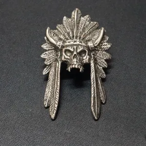 Brass Wallet Concho Skull Concho Button Indian Chief Conchos Screw Back Decorate Concho Skull Biker Wallet Concho Wallet Conchos