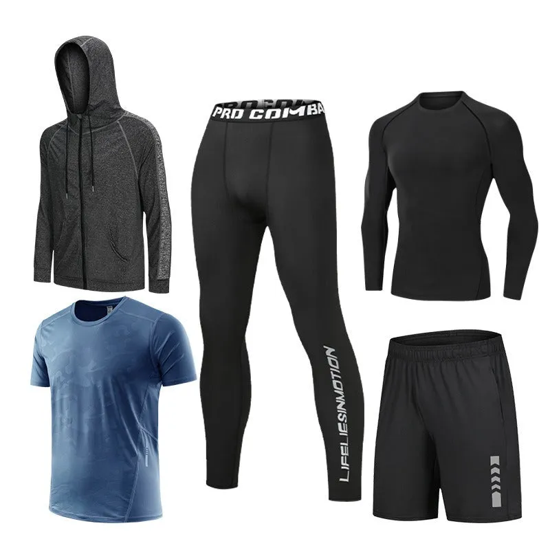 Breathable High-Elastic Quick-Drying 5-Piece Sports Set  B