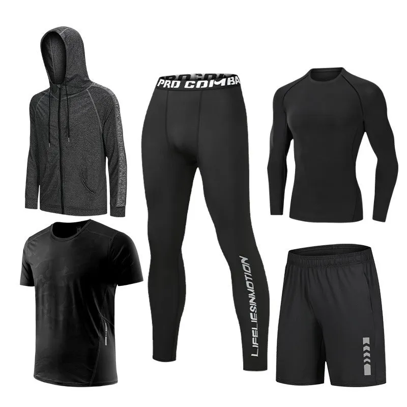 Breathable High-Elastic Quick-Drying 5-Piece Sports Set  B