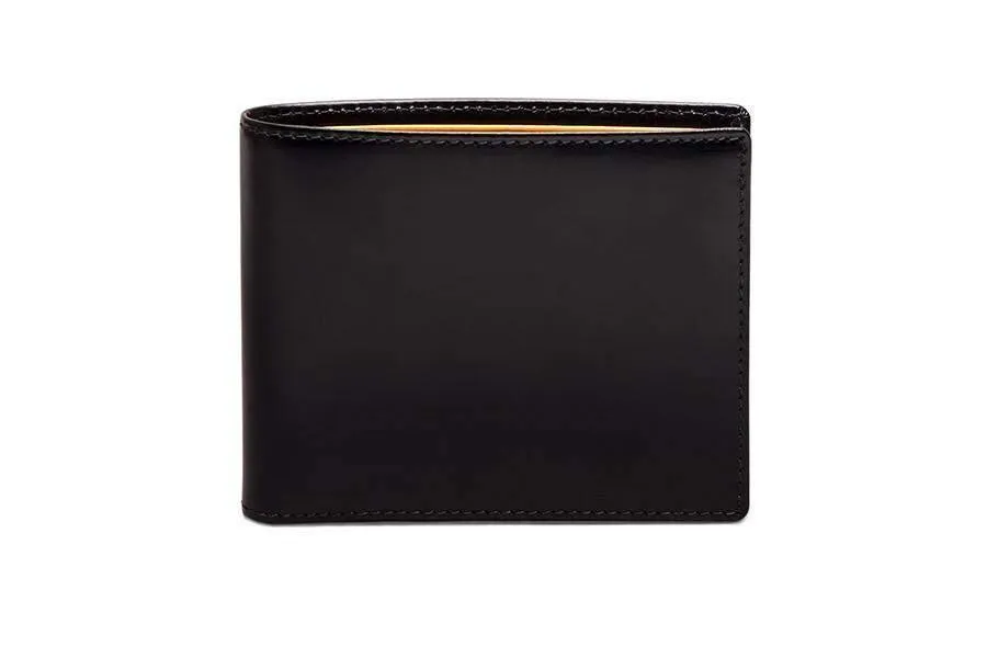 Bridle Hide Billfold With Coin Pocket - Black (Personalisation)