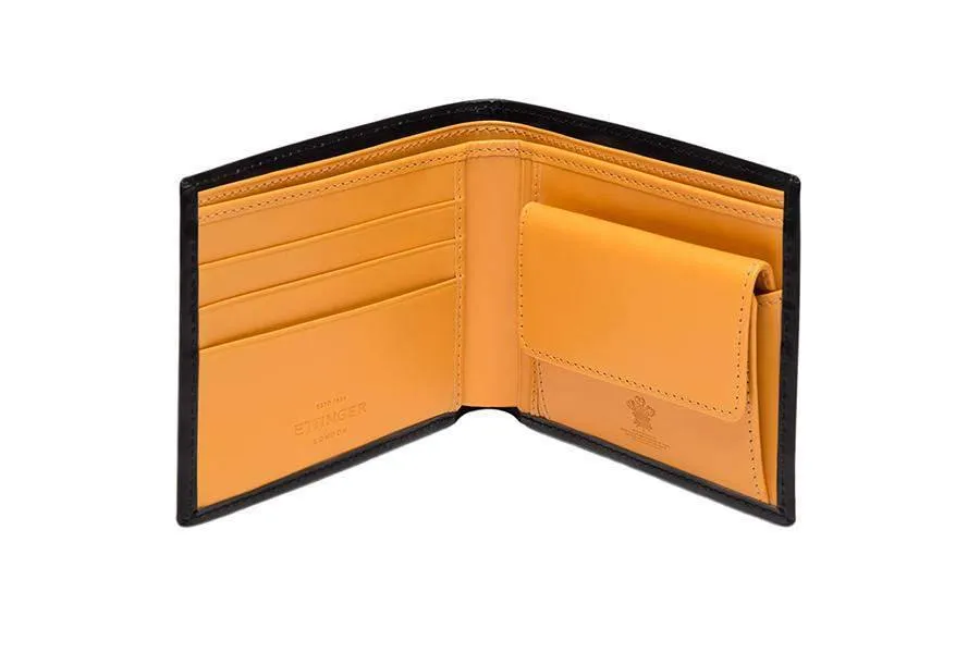Bridle Hide Billfold With Coin Pocket - Black (Personalisation)