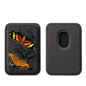 Butterfly Shadows MagSafe Wallet- Black
