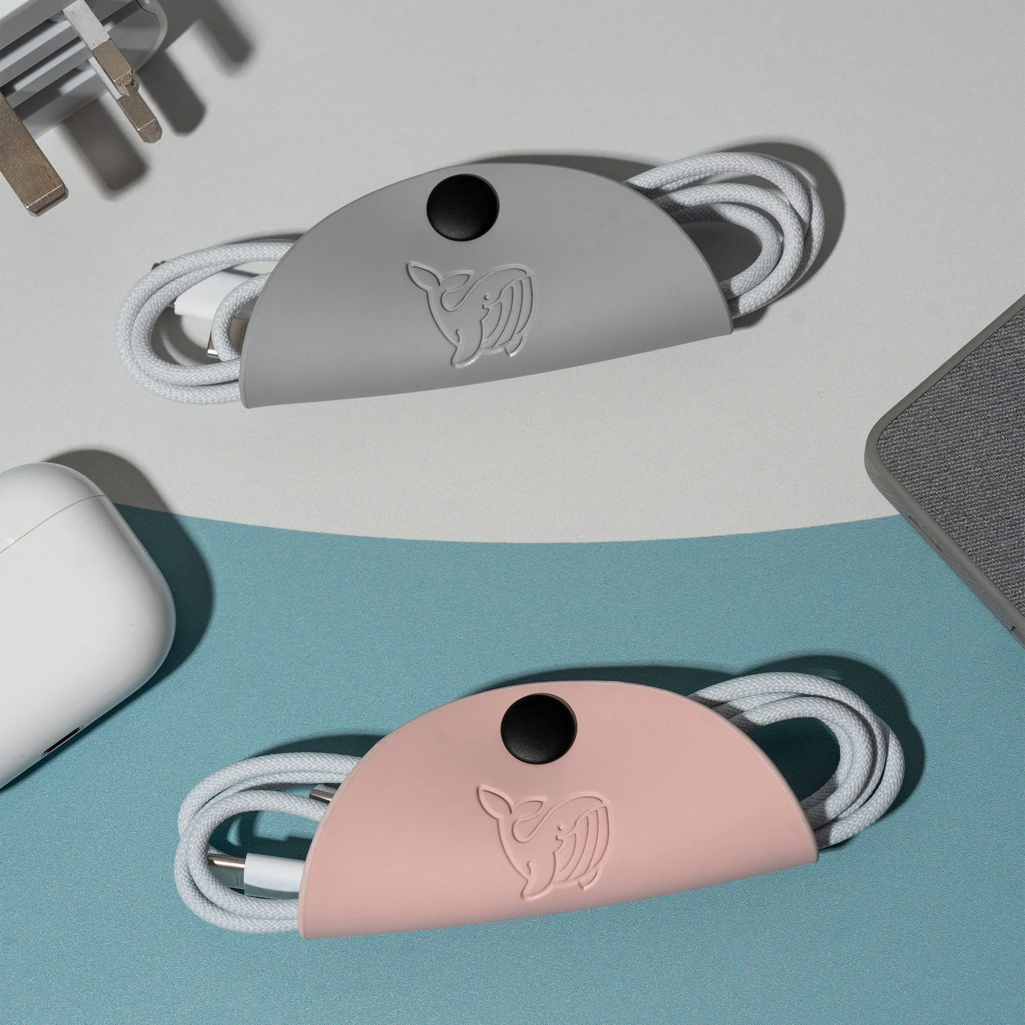 Cable Taco, Grey & Pink (2-pack)