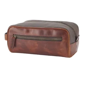 Canvas & Leather Dopp Kit - Oak